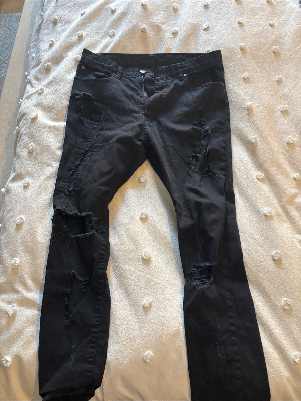 OAK Black Distressed Skinny Jeans for Women